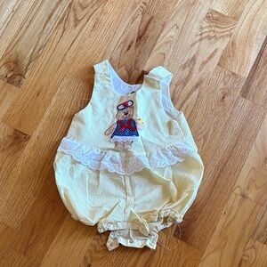 Pete’s partner Adorable Yellow Baby Romper with Bear Design